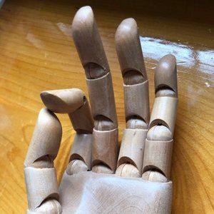 Wooden Articulated Left Hand Mannequin Jointed Artist Model Manikin 12"
